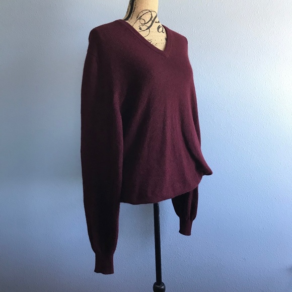 Brooks Brothers Other - Brooks Brothers Burgundy V- Neck Cashmere Sweater
